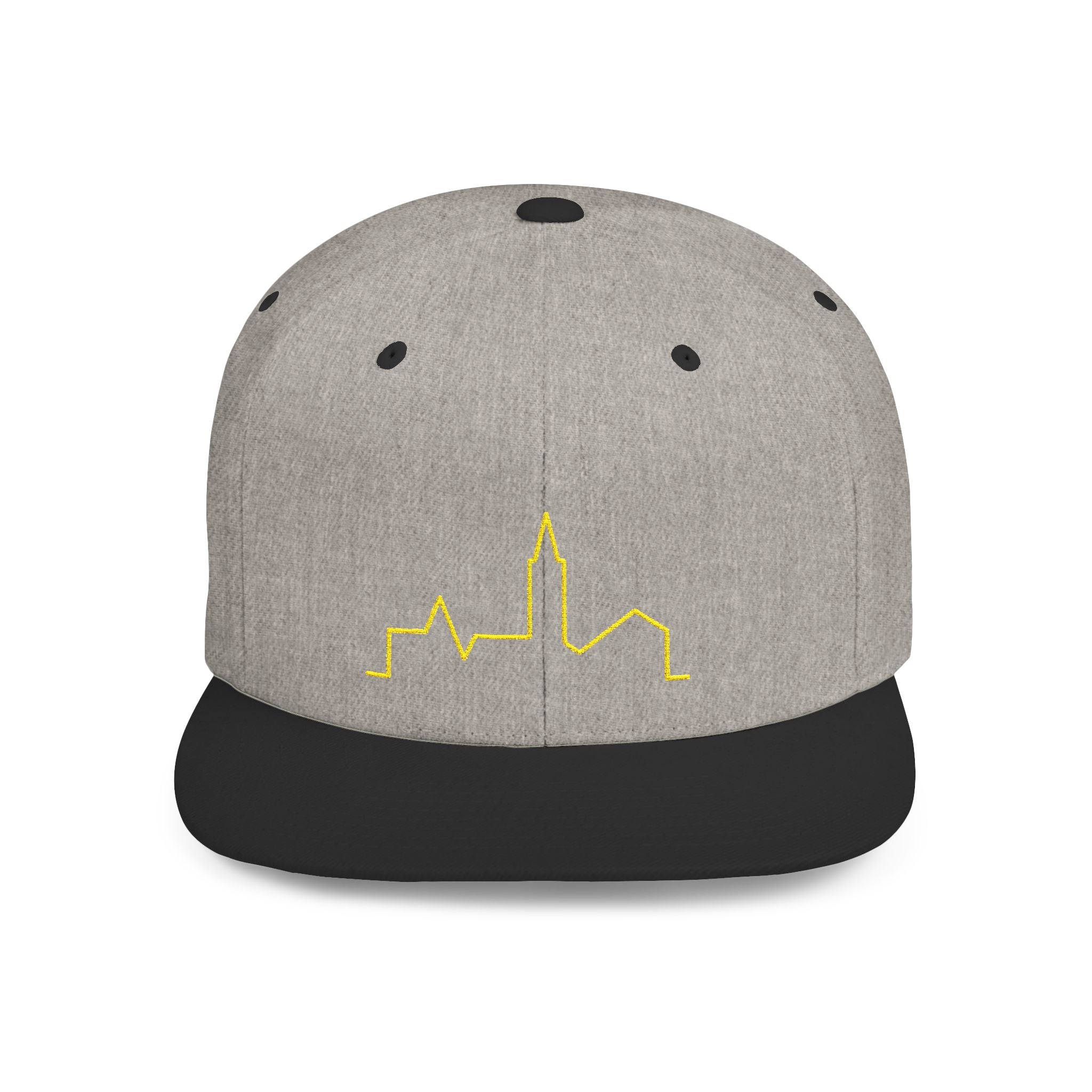 Stylish Flat Bill Snapback Hat with Skyline Design, Urban Fashion, Casual Wear, Gift for Him, Streetwear Accessories