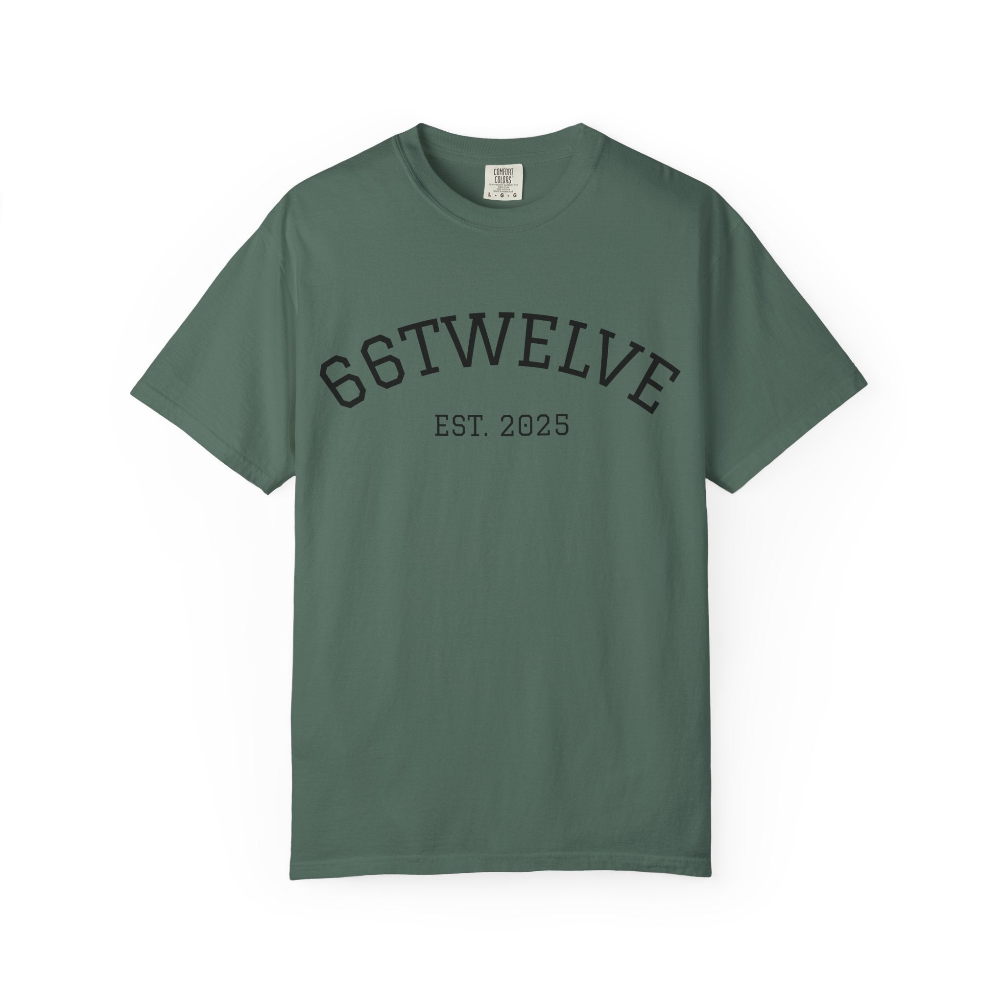 Graphic T-Shirt — 66Twelve Est. 2025 with Collage Art Grid (Heart & Photos)