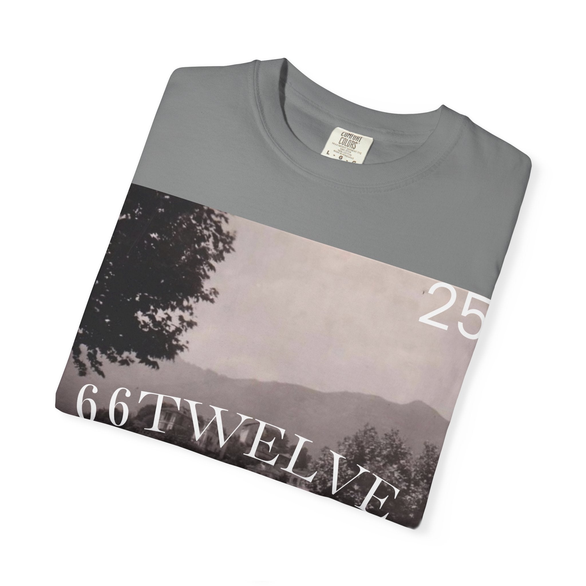 Vintage Lakeside Photo Tee — "66TWELVE" Graphic T-Shirt