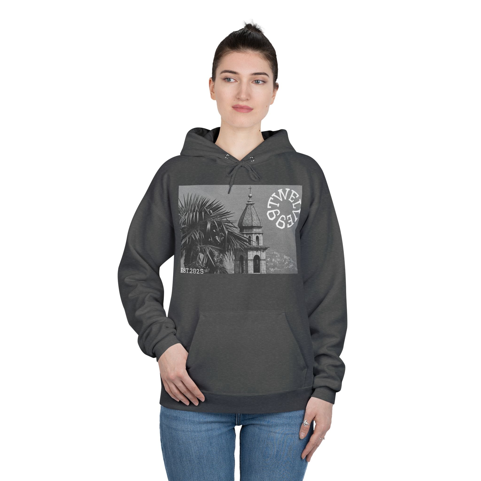 Eco-Friendly Pullover Hoodie, Unisex Sweatshirt with Vintage Art Design, Perfect for Casual Wear, Gifts for Him & Her, Eco-Conscious Fashion