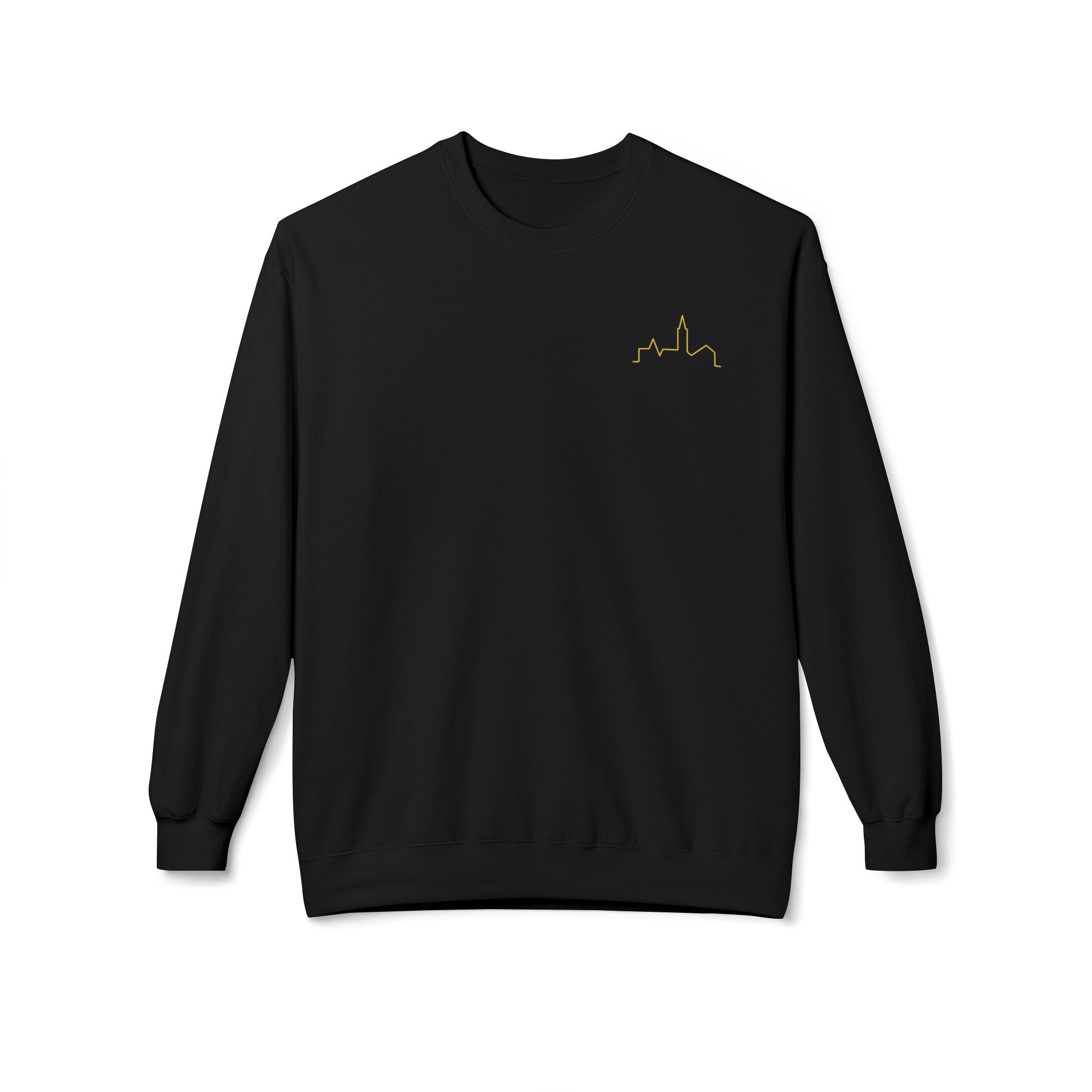 Minimal Skyline Crewneck Sweatshirt — Small Gold City Graphic