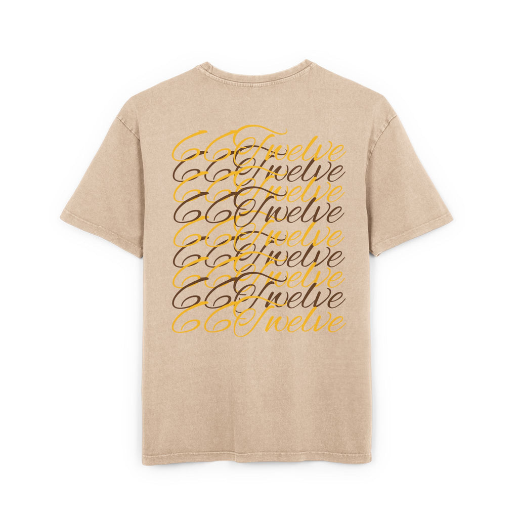 Oversized Graphic Tee — Scenic Lakeside Photo Front & '66 Twelve' Script Back