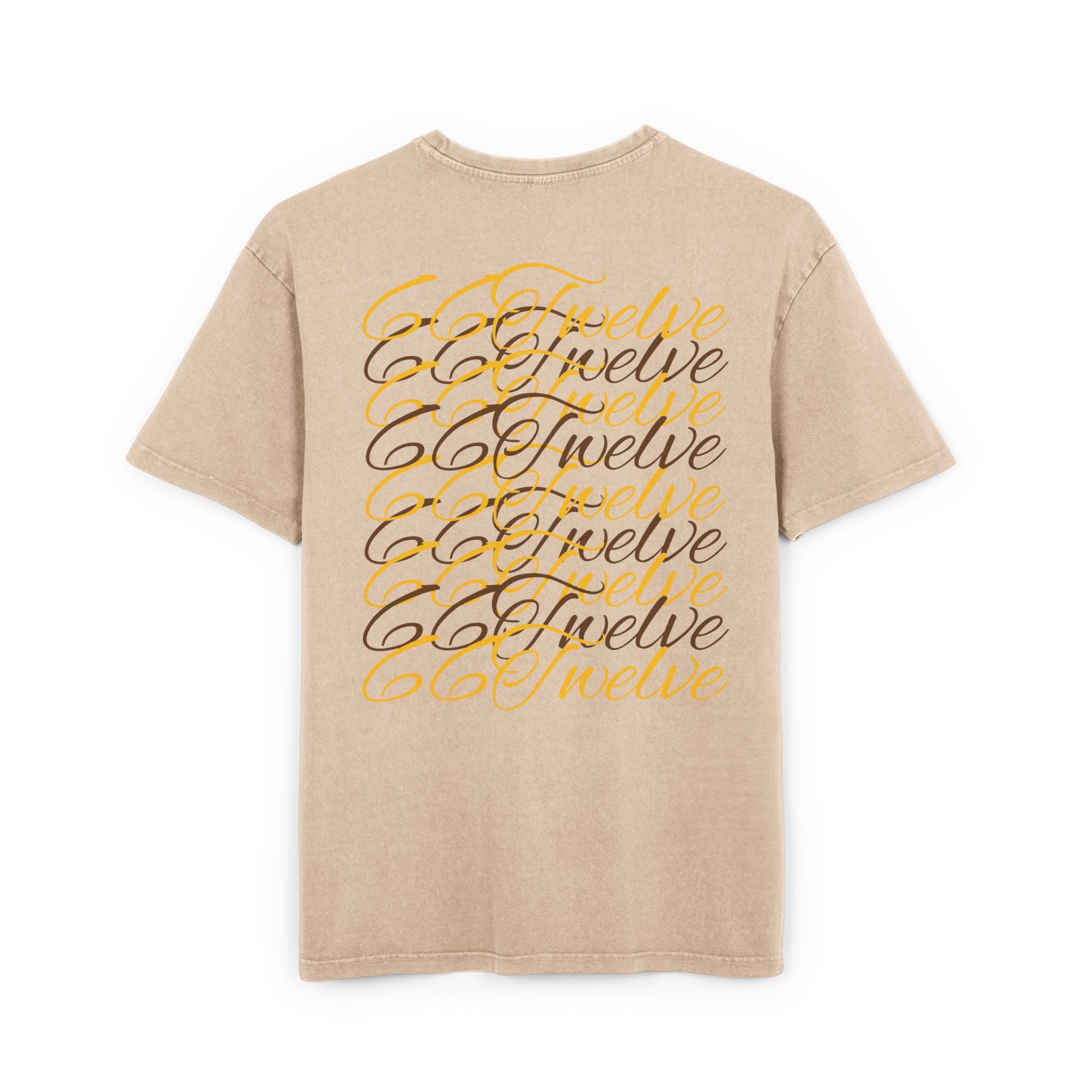 Oversized Graphic Tee — Scenic Lakeside Photo Front & '66 Twelve' Script Back