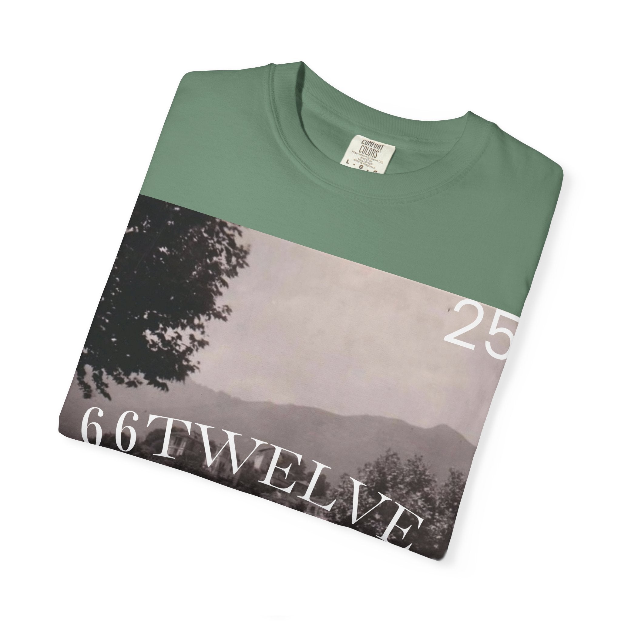 Vintage Lakeside Photo Tee — "66TWELVE" Graphic T-Shirt