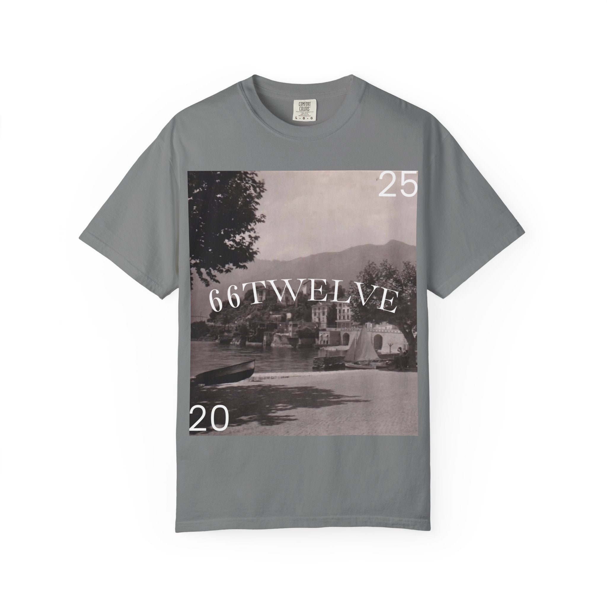 Vintage Lakeside Photo Tee — "66TWELVE" Graphic T-Shirt