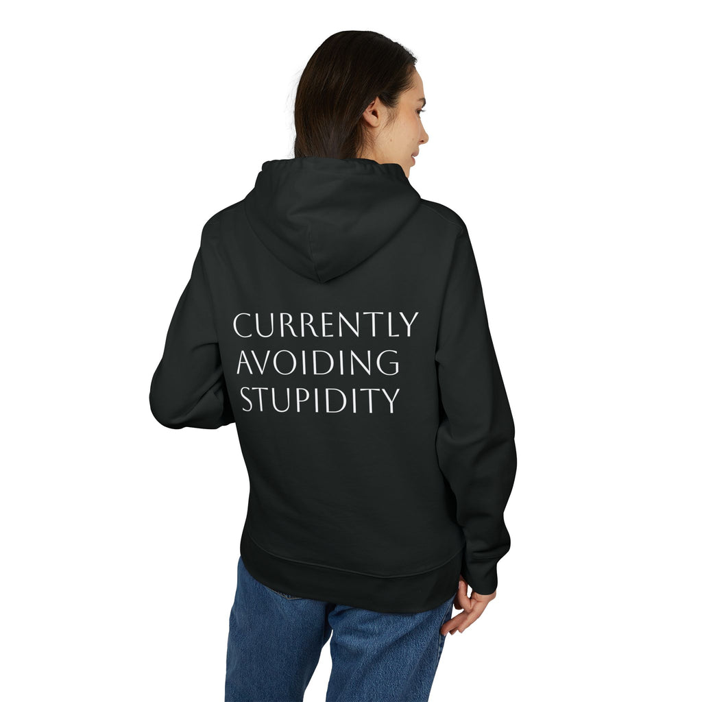 Hoodie — 'Currently Avoiding Stupidity' Casual Pullover Hoodie (66Twelve Logo)