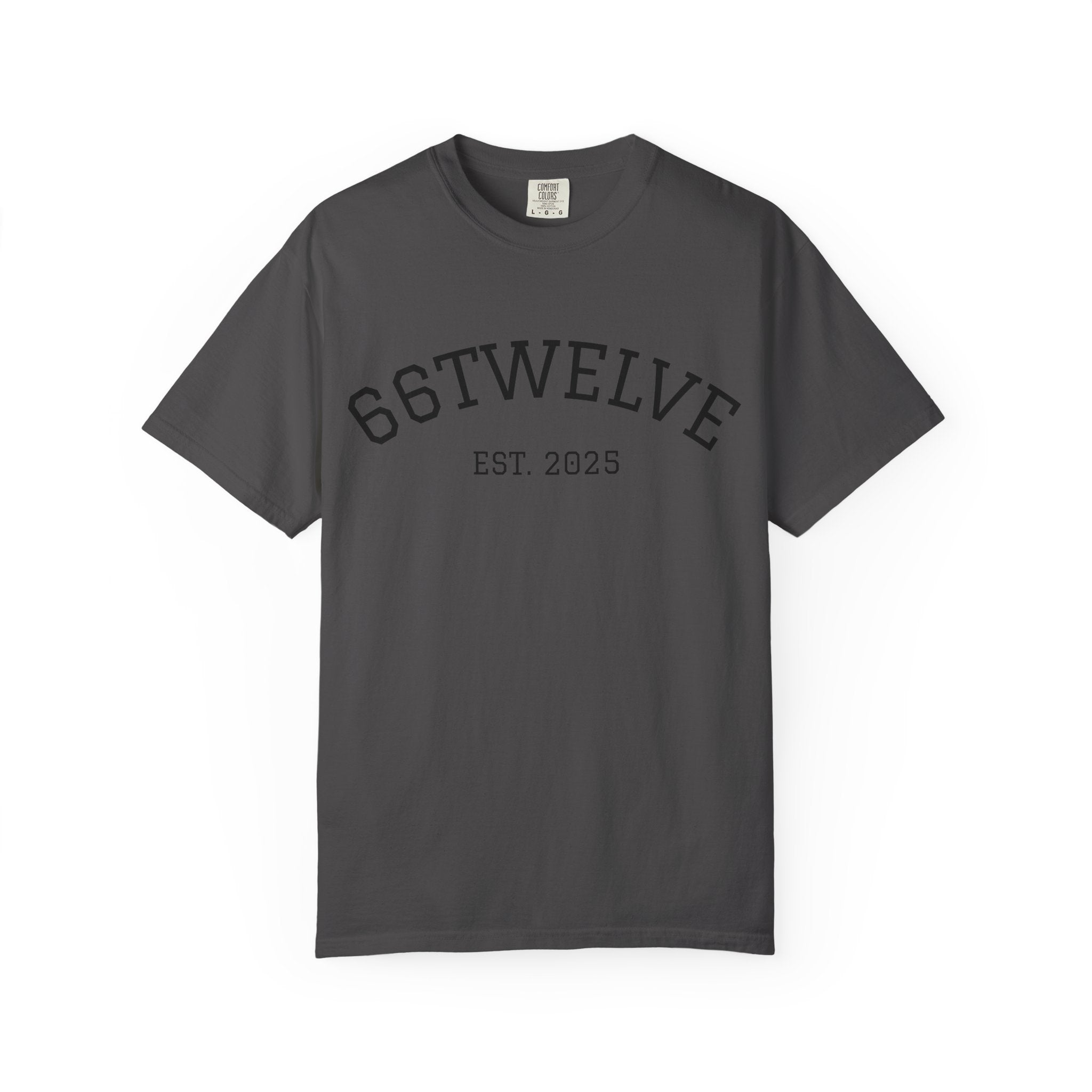 Graphic T-Shirt — 66Twelve Est. 2025 with Collage Art Grid (Heart & Photos)