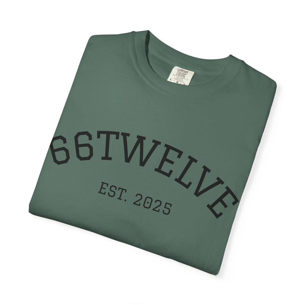 Graphic T-Shirt — 66Twelve Est. 2025 with Collage Art Grid (Heart & Photos)