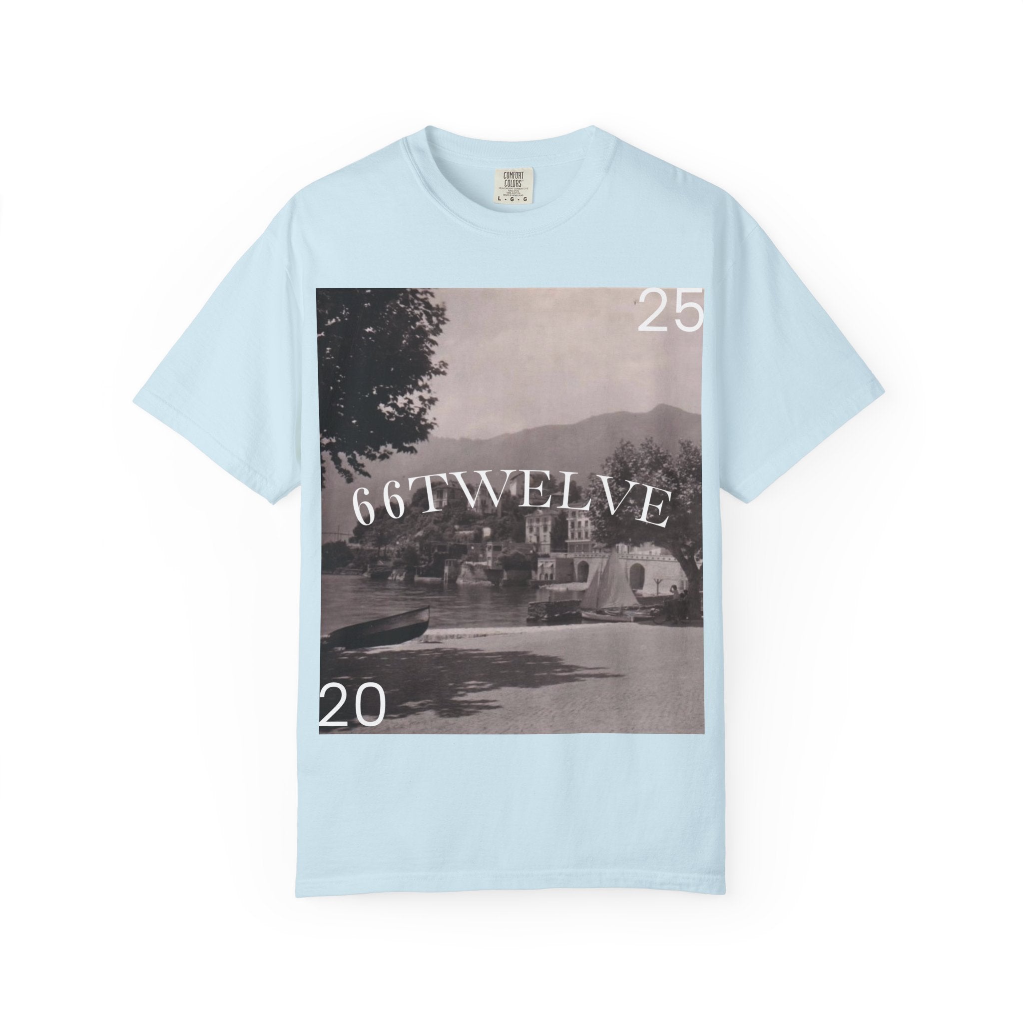 Vintage Lakeside Photo Tee — "66TWELVE" Graphic T-Shirt