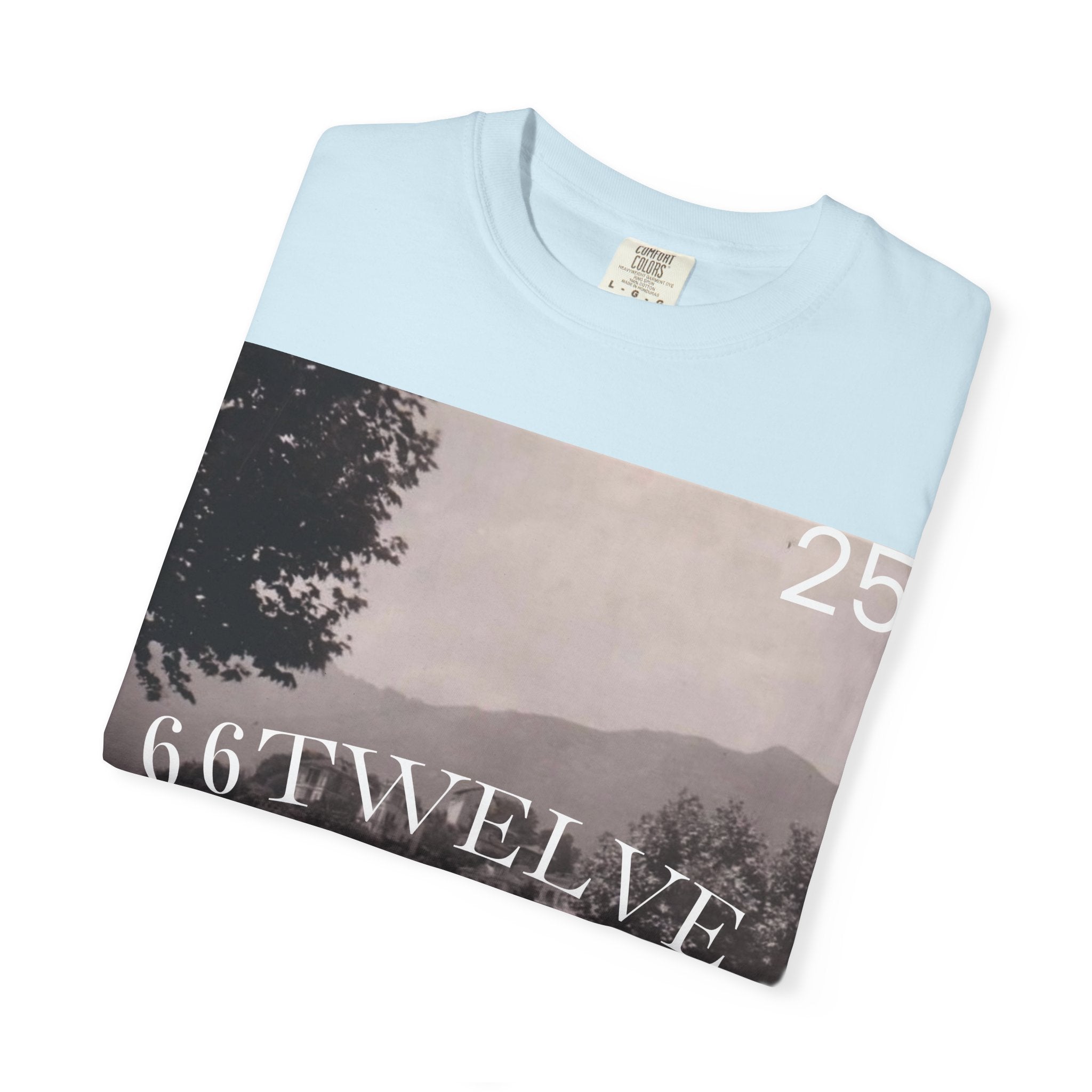 Vintage Lakeside Photo Tee — "66TWELVE" Graphic T-Shirt