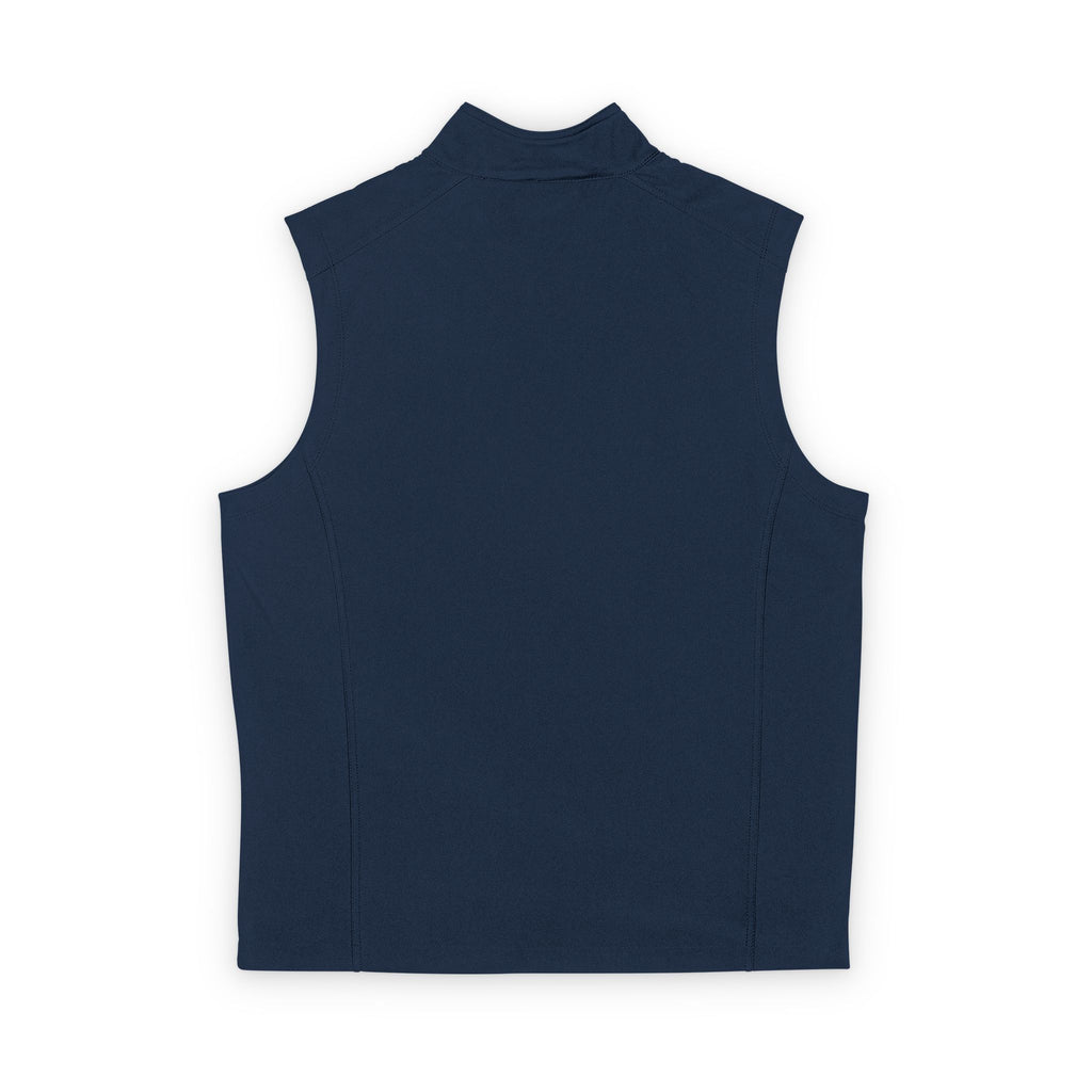 Men's Soft Shell Vest — Lightweight Black Zip-Up with Small Yellow Bee Logo