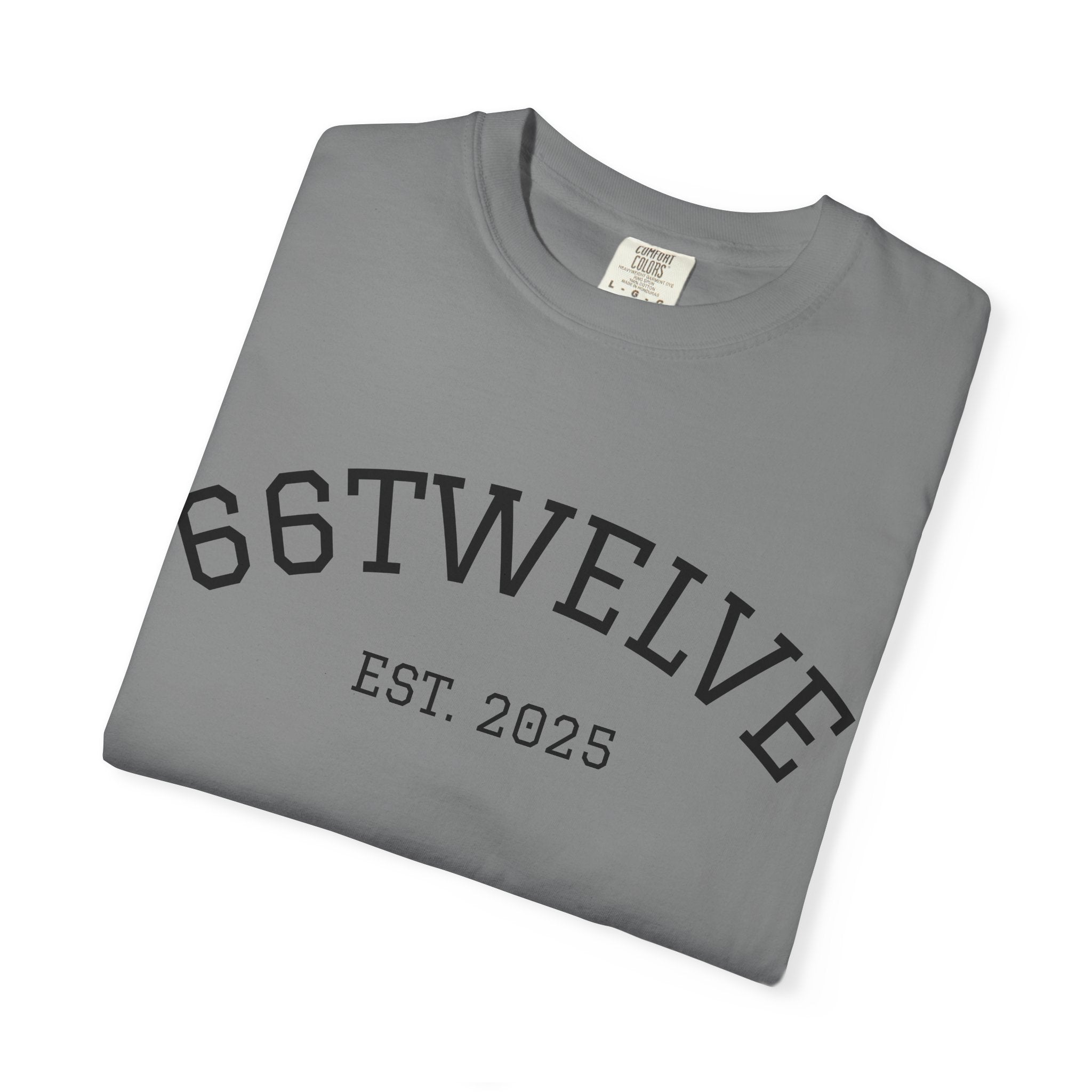 Graphic T-Shirt — 66Twelve Est. 2025 with Collage Art Grid (Heart & Photos)