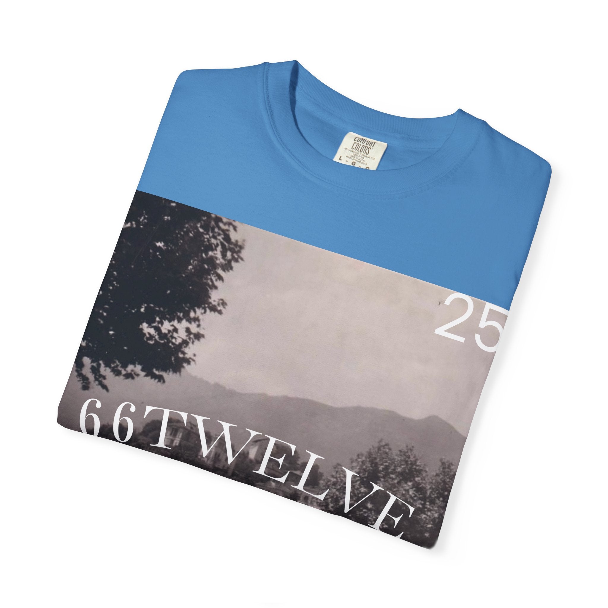 Vintage Lakeside Photo Tee — "66TWELVE" Graphic T-Shirt