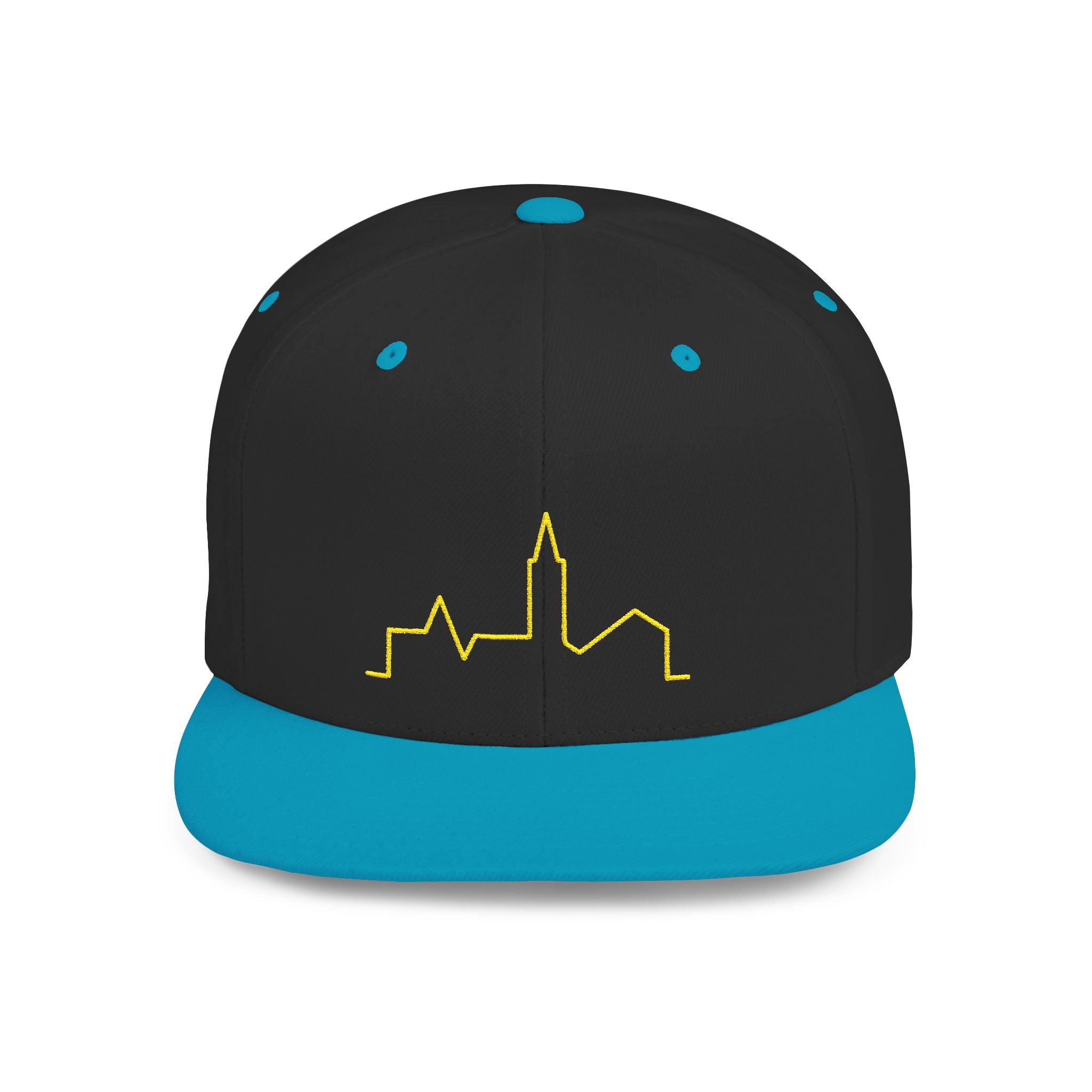 Stylish Flat Bill Snapback Hat with Skyline Design, Urban Fashion, Casual Wear, Gift for Him, Streetwear Accessories