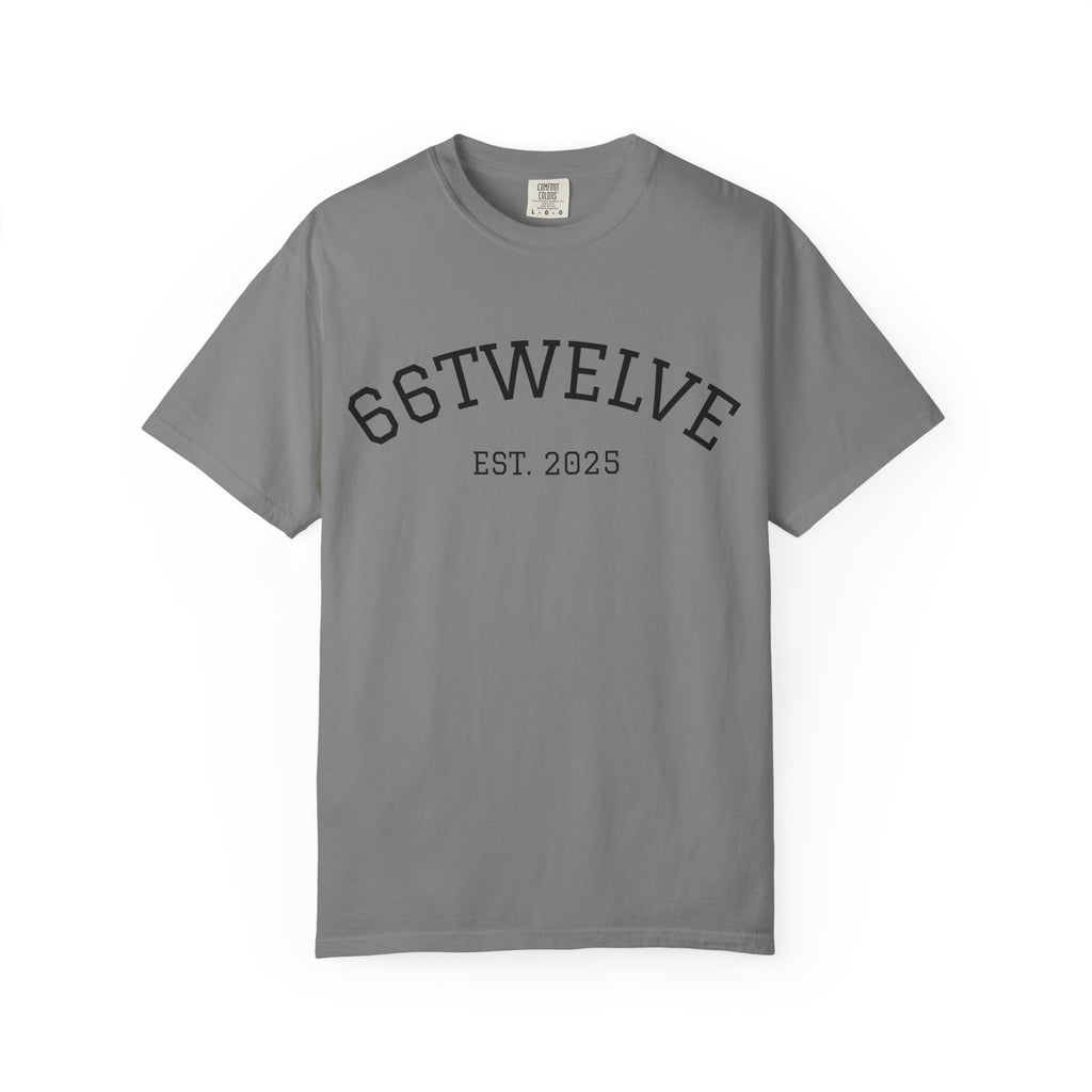 Graphic T-Shirt — 66Twelve Est. 2025 with Collage Art Grid (Heart & Photos)