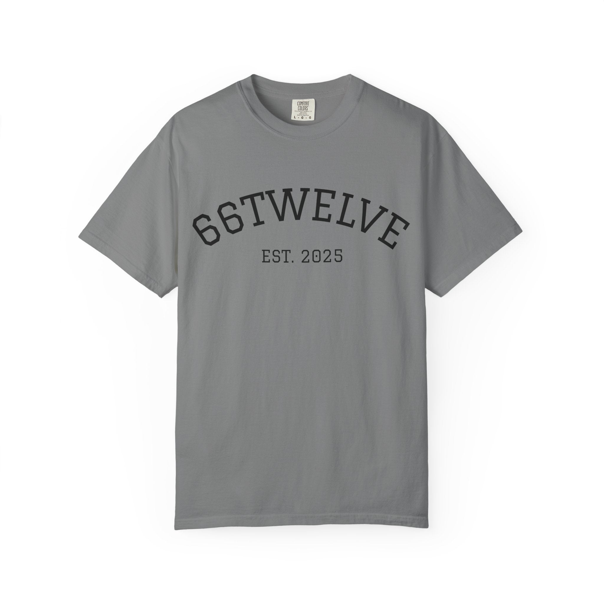 Graphic T-Shirt — 66Twelve Est. 2025 with Collage Art Grid (Heart & Photos)