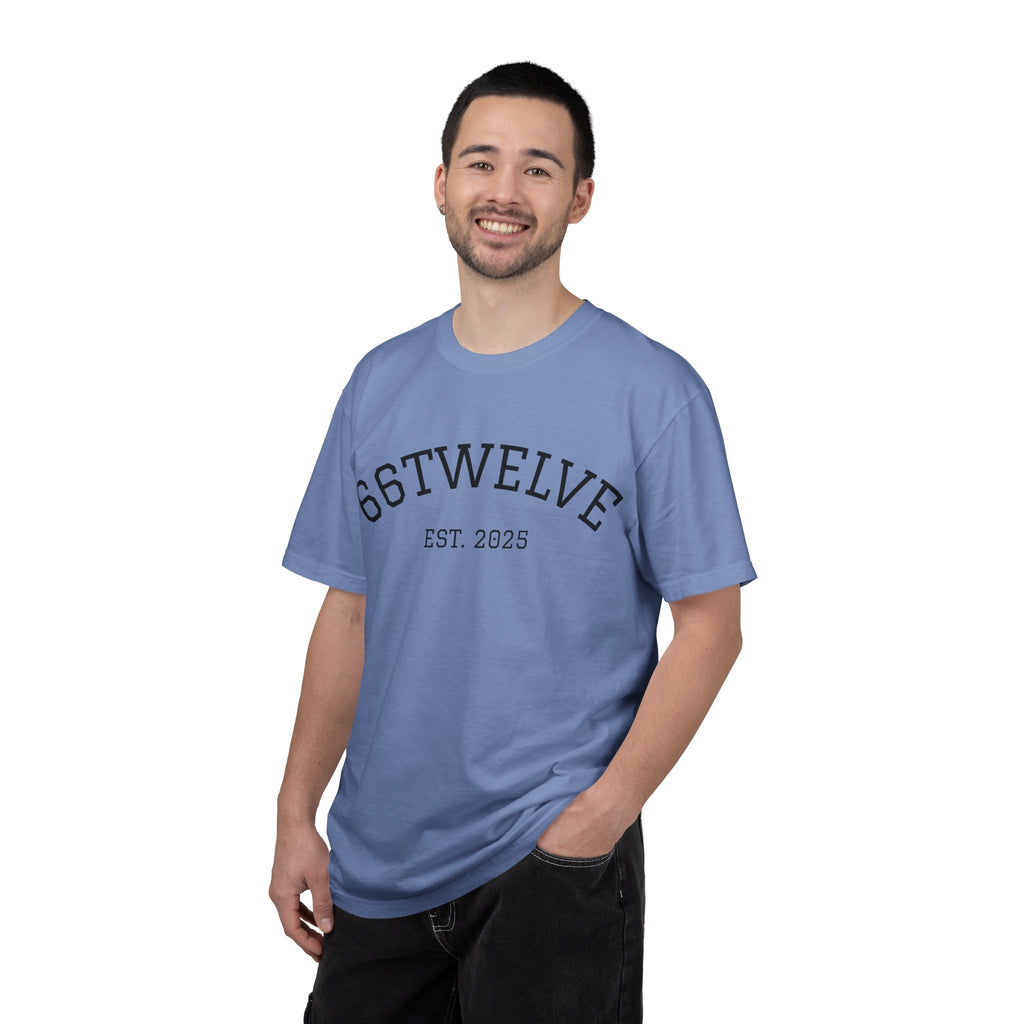 Graphic T-Shirt — 66Twelve Est. 2025 with Collage Art Grid (Heart & Photos)